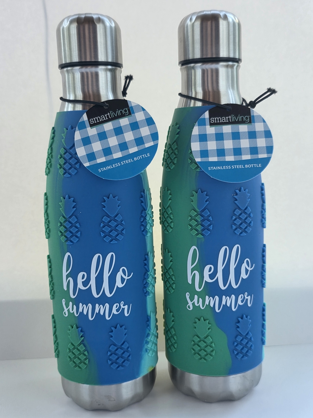 SmartLiving 'Hello Summer' Pineapple Stainless Steel Bottle - Blue & Teal